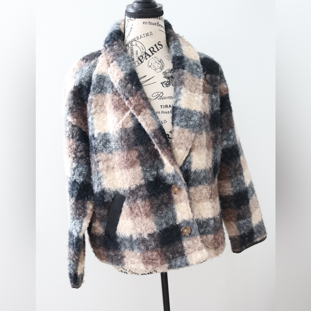 Knox Rose Women's Plaid Sweater Overcoat Black Plaid Size XS - Picture 5 of 10